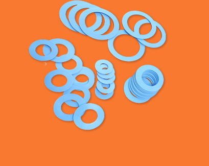 Blue PTFE Sheets Filled with Glass Beads, Non-standard Blue F4 Ball Valve Gaskets, Modified PTFE Sealing Flange Gaskets