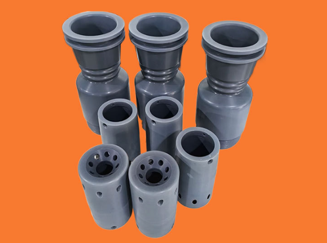 Supply Molybdenum Disulfide Filled PTFE Large Nozzles for Electrical Industry, Small MoS₂ Filled PTFE Nozzles